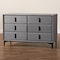Baxton Studio Etienne Modern Slate Grey Velvet 6-Drawer Dresser 254-13991-ZORO - alternate 7