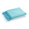 Homeroots 50" X 60" Blue Woven Cotton Throw Blanket with Fringe 516561 - alternate 2