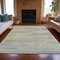 Homeroots 9' X 12' Linen And Beige Abstract Washable Indoor Outdoor Area Rug 631117 - alternate 4