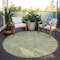Homeroots 8' Sage Green And Brown Round Oriental Washable Indoor Outdoor Area Rug 603883 - alternate 5