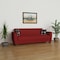 Homeroots 84" Burgundy Chenille Sleeper Sofa And Toss Pillows With Brown Legs 607117 - alternate 3