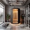 Saunaspa Round Infrared Sauna, Canadian Hemlock Wood, Red Light Heater, Glass Door MNSC0025-0SBK - alternate 4