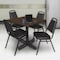 Regency Square Kobe Breakroom Table W/ 4 Restaurant Stack Chairs, 42 in W, 42 in L, Neo Walnut TKB4242NW29BK - alternate 4