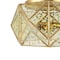 Jonathan Y Violet 12.5" 2-Light Industrial Vintage Iron/Glass LED Flush Mount, Brass Gold JYL9927A - alternate 5