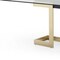 Homeroots 87" Clear And Gold Glass And Stainless Steel Double Pedestal Base Dining Table 370725 - alternate 2