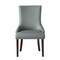 Homeroots Set of Two Tufted Light Gray and Espresso Upholstered Faux Leather Dining Side Chairs 543525 - alternate 4
