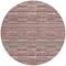 Homeroots 8' Red Beige And Copper Round Striped Washable Indoor Outdoor Area Rug 587934 - alternate 5