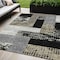 Homeroots 5' X 8' Black Taupe And Ivory Geometric Washable Indoor Outdoor Area Rug 612389 - alternate 1