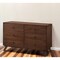 Homeroots 51" Walnut Solid Wood Six Drawer Double Dresser 473115 - alternate 2