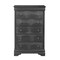 Homeroots 31" Metallic Grey Solid Wood Five Drawer Chest 478644 - alternate 1