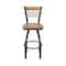 Holland Bar Stool Co Eleanor 25in Swivel Counter Stool with Pewter Finish, Medium Back and Medium Maple Seat 880 - alternate 6