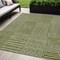 Homeroots 5' X 8' Olive Green And Beige Geometric Washable Indoor Outdoor Area Rug 596957 - alternate 1