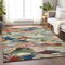 Homeroots 8' X 10' Green Teal Blue And Terra Cotta Abstract Washable Indoor Outdoor Area Rug 603128 - alternate 3