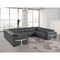 Homeroots Dark Gray Italian Leather Power Reclining U Shaped Eight Piece Corner Sectional With Console 634682 - alternate 7