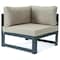 Leisuremod Chelsea 7-Piece Patio Sectional And Fire Pit Table Black Aluminum With Cushions, Beige CSFBL-7BG - alternate 5