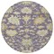 Homeroots 8' Eggplant Beige And Green Round Floral Washable Indoor Outdoor Area Rug 605201 - alternate 6