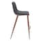 Homeroots Set of Two 30" Black And Brown Faux Leather And Steel Bar Height Bar Chairs 555686 - alternate 4