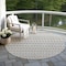 Homeroots 8' Silver And Gray Round Striped Washable Indoor Outdoor Area Rug 610566 - alternate 6