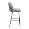 Homeroots Set of Two 30" Light Gray And Black Shearling And Steel Bar Height Bar Chairs 555693 - alternate 4
