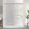Anzzi 76 in. x 44-48in. Frameless Sliding Shower Door in Brushed Gold , 3/8in 10mm Tempered Clear Glass SD-AZ21-01BG - alternate 1