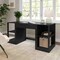 Martha Stewart Kayden Single-Drawer Desk w/Dual 2 Tier Shelves in Black w/Oil Rubbed Bronze Hardware KHO-23042-TBSF2-BK-BK-MS - alternate 4