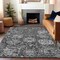 Homeroots 10' X 14' Gray And Ash Gray Damask Washable Indoor Outdoor Area Rug 609077 - alternate 3