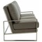 Leisuremod Jefferson Contemporary Leather Sofa with Silver Frame, Grey JAS77GR-L - alternate 2