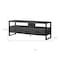 Homeroots 59in Black Cabinet Enclosed Storage TV Stand 332969 - alternate 4
