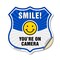 Signmission Smile You're On Camera Shield Sign Smile, 12 Inch X 12 Inch, Vinyl Decal SHI-D-12-463 - alternate 1