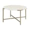 Homeroots 33" White and Gold Genuine Marble and Metal Octagon Coffee Table 376305 - alternate 1
