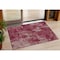 Homeroots 3' X 5' Burgundy And Ivory Geometric Washable Indoor Outdoor Area Rug 594527 - alternate 1
