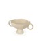 Homeroots 11" Beige Cast Aluminum Round Pedestal Centerpiece Bowl With Handles 609352 - alternate 2