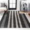 Jonathan Y Vichy Geometric Striped Non-Slip Machine-Washable Black/Ivory 4 ft. x 6 ft. Area Rug WSH122A-4 - alternate 1