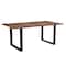 Homeroots 78" Dark Brown And Black Solid Wood Sled Base Dining Table 521831 - alternate 3