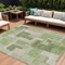 Homeroots 10' X 14' Green Sage And Beige Geometric Washable Indoor Outdoor Area Rug 613210 - alternate 1