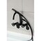 Kingston Brass 7-Inch Adjustable Wall Mount Clawfoot Tub Faucet with Knurled Handle and Hand Shower, Matte Black AE8150RKX - alternate 4
