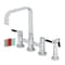 Kingston Brass Bridge Kitchen Faucet with Brass Sprayer, Polished Chrome KS8251DKLBS - alternate 1