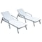 Leisuremod Marlin Patio Chaise Lounge Chair with Armrests in Grey Aluminum Frame, White, 2PK MLAGR-77W2 - alternate 1
