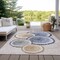 Homeroots 8' X 10' Beige Blue and Gold Faux Bois Washable Non Skid Indoor Outdoor Area Rug 564398 - alternate 3