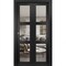 Sartodoors Sliding Closet Bi-fold Doors, Lucia 2555 Matte Black with Clear Glass, Sturdy Tracks Moldings Trim LUCIA2555BF-BLK-84 x 96 (2* 42x96) - alternate 1