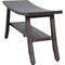 Homeroots 34" Brown Teak Shower Bench With Shelf 376691 - alternate 4