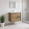 Homeroots 32" Natural Wood Floating Bathroom Vanity With White Sink And Two Drawers 624097 - alternate 3