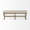 Homeroots 16in Beige and Brown Upholstered Faux Leather Bench 376188 - alternate 1