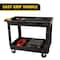 Rubbermaid Commercial Utility Cart with Deep Lipped Plastic Shelves, Structural Foam, 500 lb Load Capacity, 2 Shelves FG9T6700BLA - alternate 5
