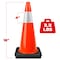 Dsv Standard Traffic Safety Cone 18" with Heavy Black Base and Reflective Collar, Orange, PVC 97118 - alternate 2