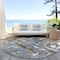 Homeroots 8' Gray Copper And Mint Green Round Geometric Washable Indoor Outdoor Area Rug 589388 - alternate 2