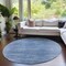 Homeroots 8' Denim Blue And Sky Blue Round Abstract Washable Indoor Outdoor Area Rug 587634 - alternate 5