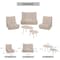 Deko Living 5 Piece Beige Outdoor Compressed Foam Loveseat Sofa Chairs and Table Set COP30219 - alternate 5