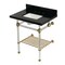 Kingston Brass 30-Inch Black Granite Console Sink with Acrylic Legs and Shelf, 8-Inch, 3-Hole KVPK30KASQB7 - alternate 1