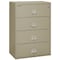 Fireking 4 Drawer, 1 Hr Fire & Impact Rated, 38" Wide Lateral Pewter 4-3822-CPE - alternate 1